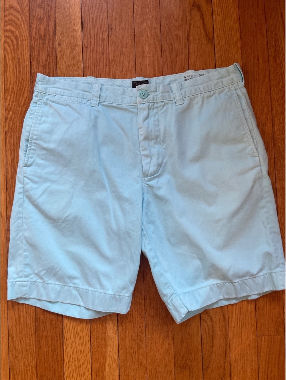 J. Crew Men's Stanton Shorts Light Blue Size 33 Cotton Preppy Beach Coastal